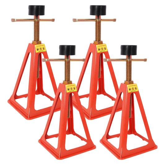 4-Pack RV Stabilizer Jacks, Heavy Duty Adjustable Screw Jack Stands for Travel Trailer Camper, 3300 Lbs Each Load Capacity, 11' to 17' Height Range, with Spare Nuts & Rubber Pads for RV Leveling & Sup